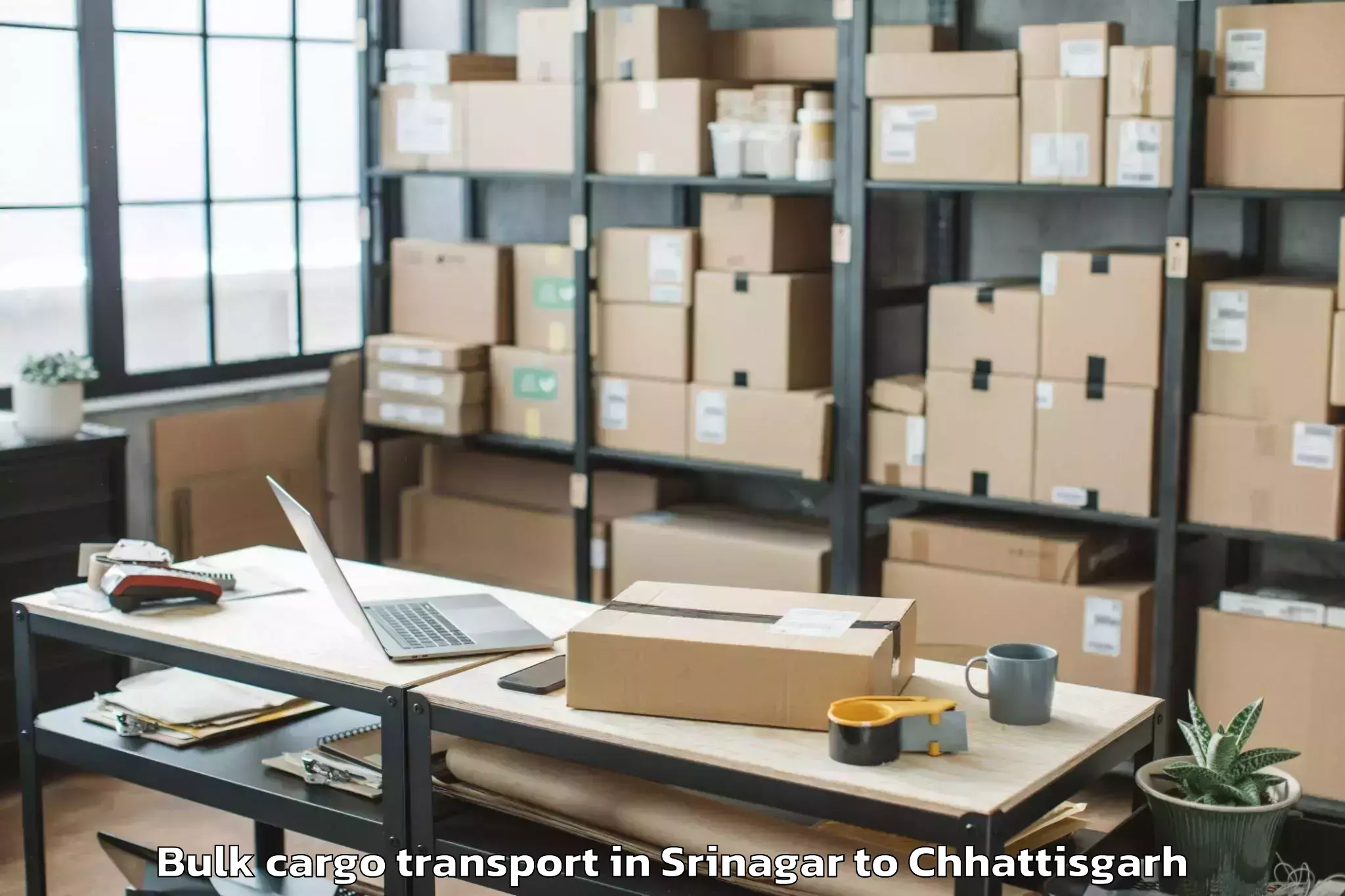 Top Srinagar to Champa Bulk Cargo Transport Available